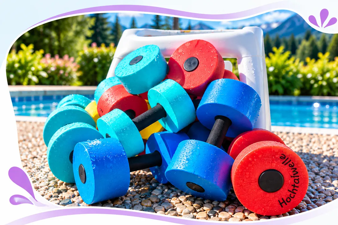 AquaFitness-Hanteln am Beckenrand